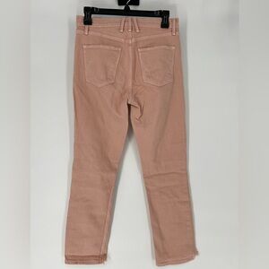 MCGUIRE NWOT VALLETTA‎ STRAIGHT BUTTON FLY JEAN W/CUT FRINGE CUFF PRETTY IN PINK